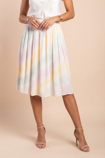 Plus size skirt with print, white