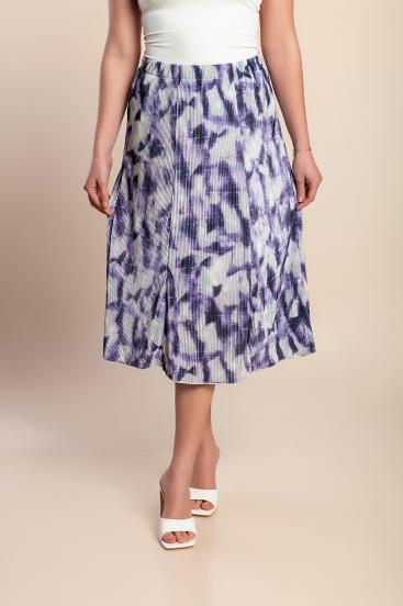 Midi skirt with print, purple