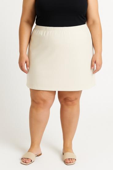 Plus size elegant skirt, cream