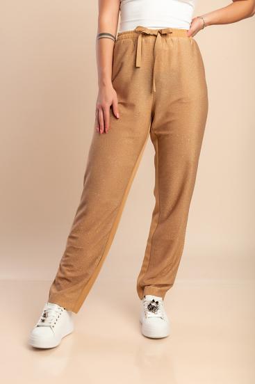 Plus size long pants, camel
