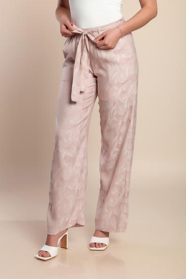 Long pants with belt, light pink