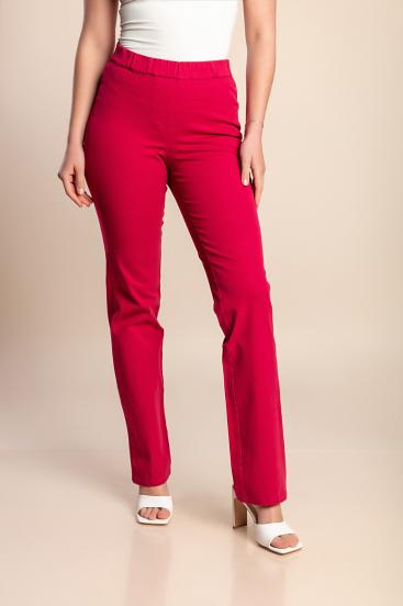 Plus size cotton pants with elastic, cyclamen