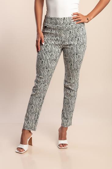 Printed trousers, black and white