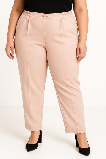 Plus size elegant pants, cream