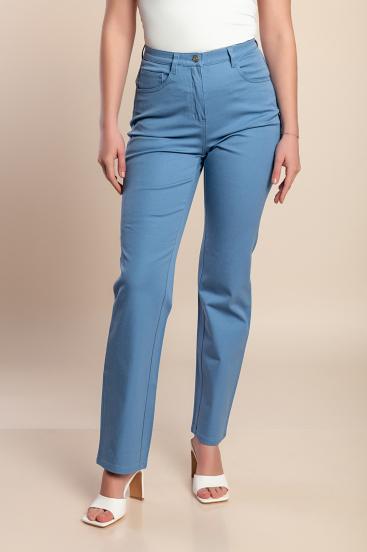 Plus size cotton pants, light blue