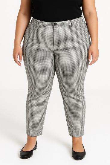 Plus size printed pants, white