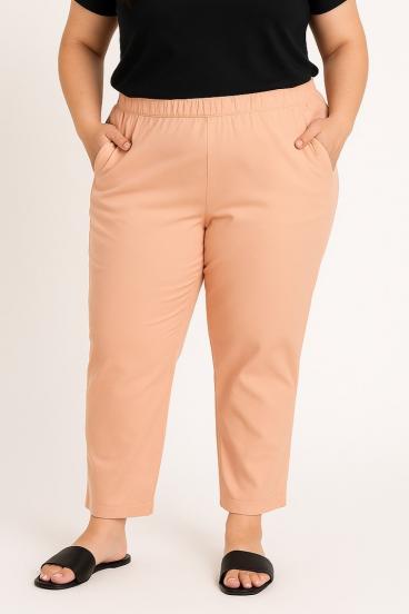 Plus size elegant pants, apricot