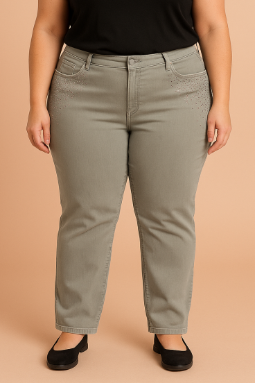 Plus size jeans, green