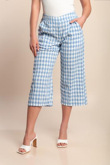 Printed capri pants, blue