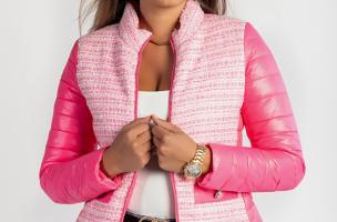 Short quilted jacket with decorative details Juara, pink