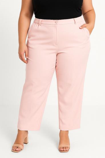 Plus size elegant pants, pink