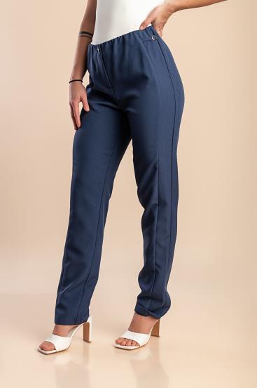 Plus size elegant trousers, blue
