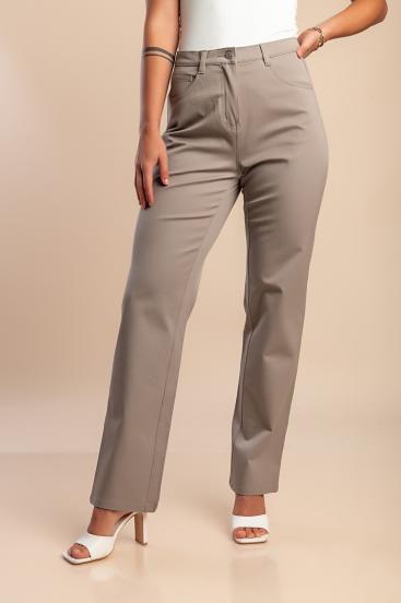 Plus size cotton pants, beige