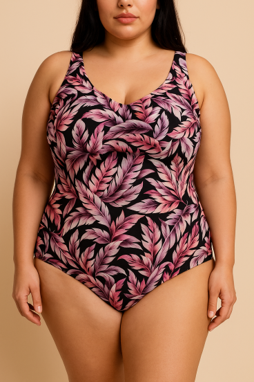 Plus size swimsuit, black