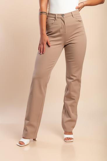 Plus size cotton pants, camel