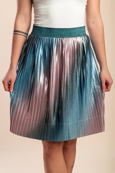 Pleated mini skirt, multicolored