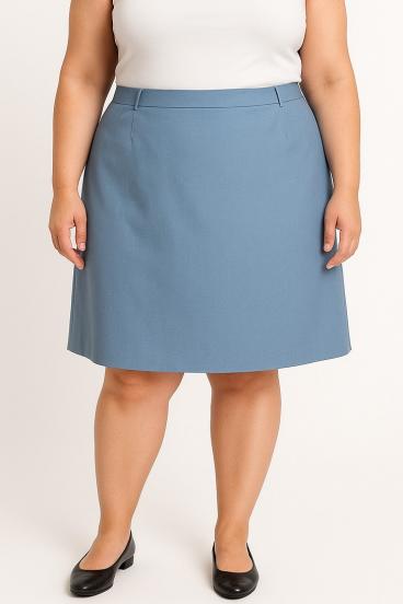 Plus size elegant skirt, blue