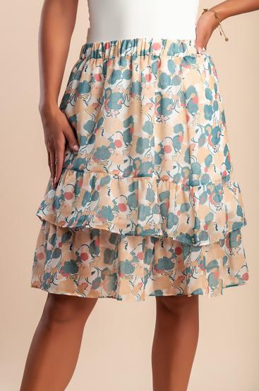 Mini skirt with print, green