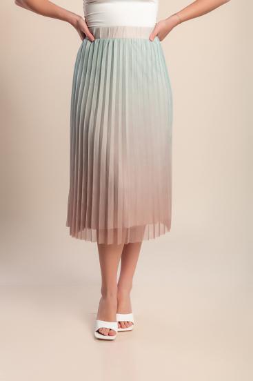 Plus size pleated midi skirt, mint