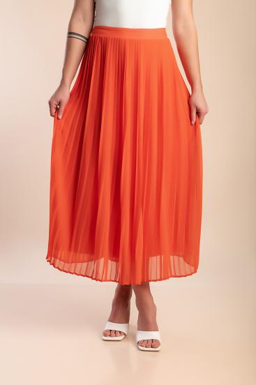 Pleated skirt, orange
