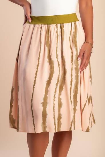 Midi skirt with print, light pink