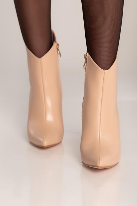 Elegant ankle boots with high heel Gavardy, beige