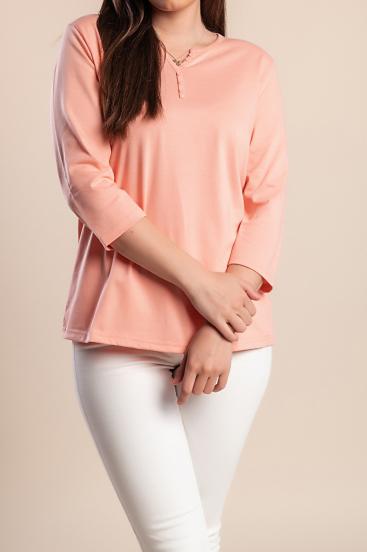 Blouse with 3/4 sleeves, apricot