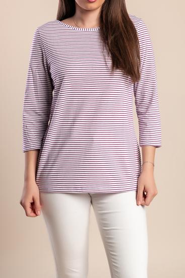 3/4 sleeve printed Top, white