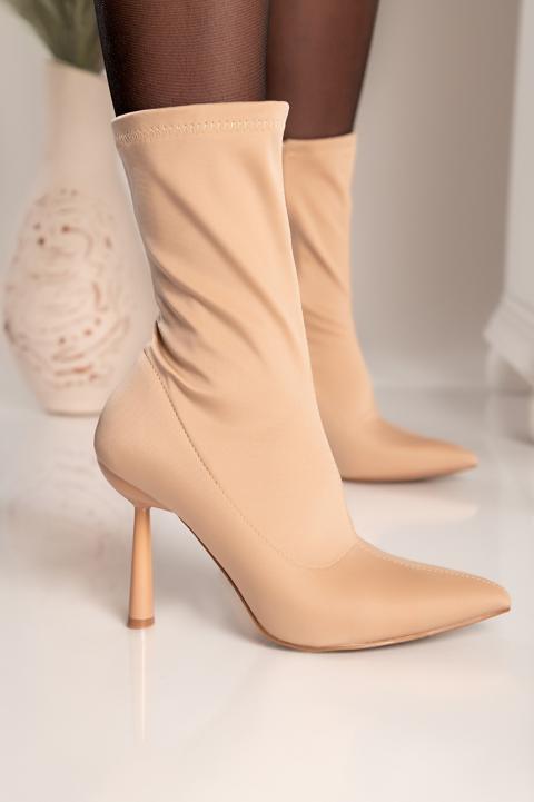 High-heeled ankle boots Xirivalla, beige