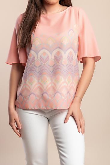 Short-sleeved blouse, pink