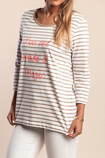 Plus size cotton top, white