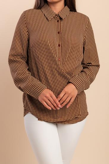 Checkered shirt, brown