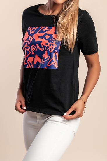 T-shirt with print, black