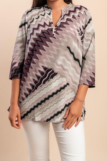 Printed blouse, purple