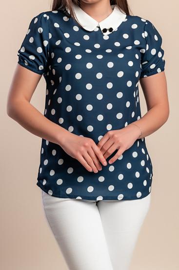 Top with polka dot print, dark blue