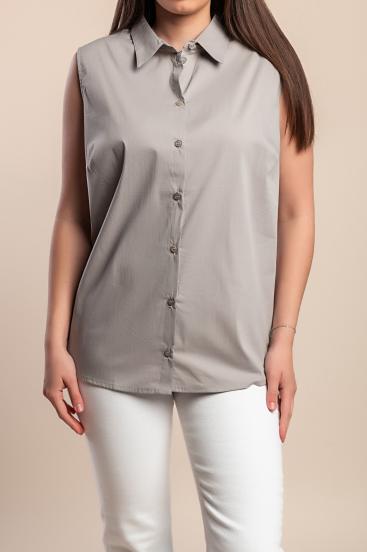Plus size sleeveless shirt, gray