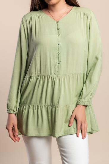 Blouse with buttons, light green