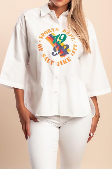 Printed shirt, white