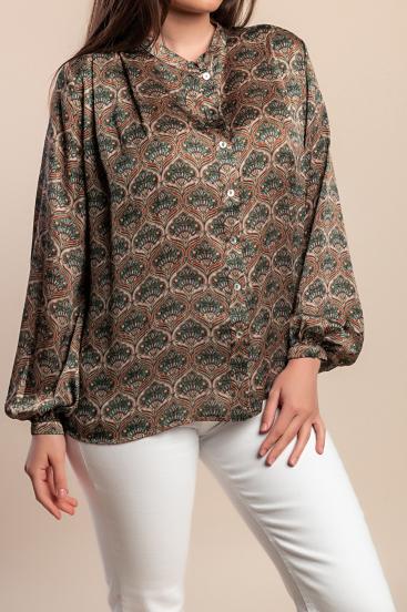 Printed blouse, green