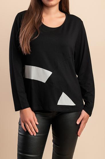 Top in two-tone combination, black