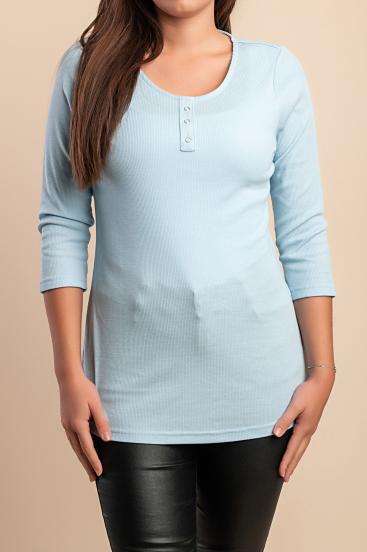 3/4 Sleeve Top, Light Blue