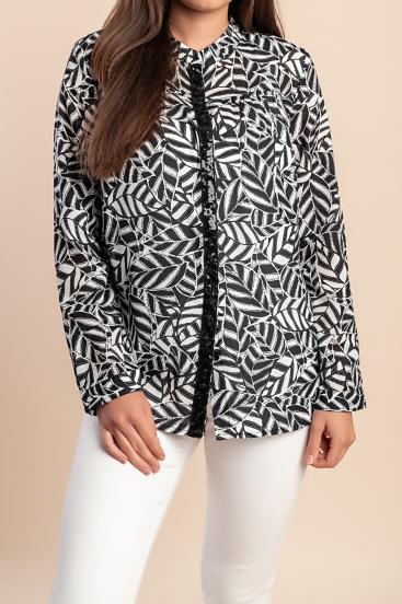 Printed blouse, black