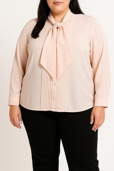 Plus size elegant blouse, light pink