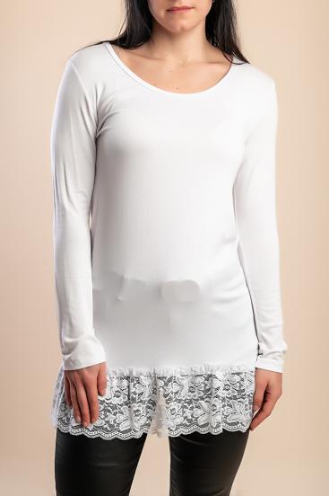 Tunic with lace, white