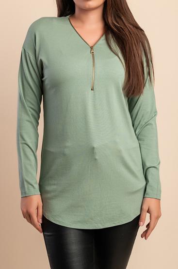 Top with decorative zipper, mint