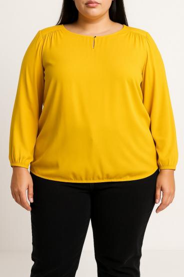 Plus size blouse, mustard