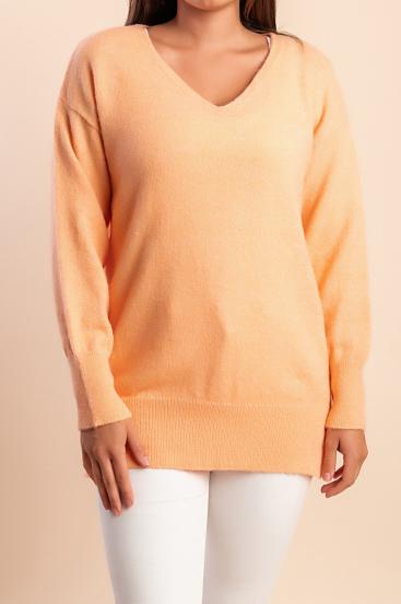 V-neck Sweater, Orange
