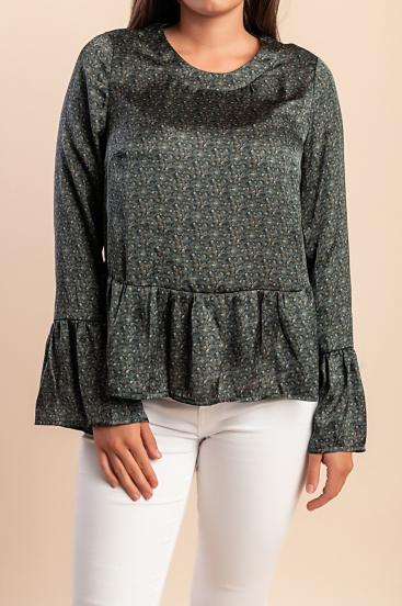 Printed blouse, green