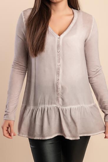 Buttoned blouse, gray