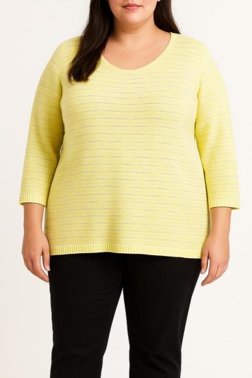 Plus size cotton sweater, green